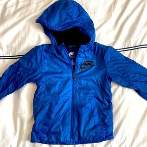 Nike fleece lined windbreaker jacket size 7 (6-7yrs)